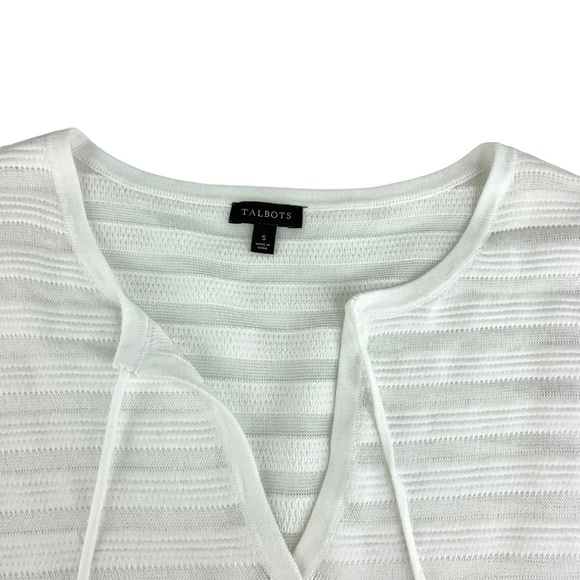 Talbots White Sheer Striped Beach Coverup - Picture 2 of 4